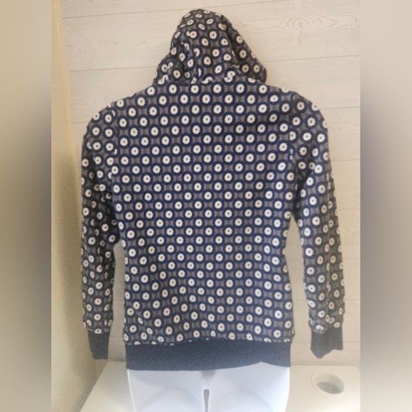 Boden- Women's SZ 10 Navy and White Polka Dot Hoodie - Picture 2 of 9
